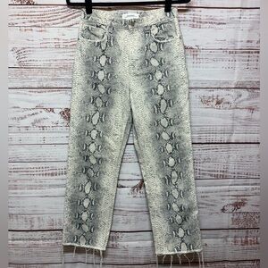 Zara Snakeskin High-Rise Straight Jean